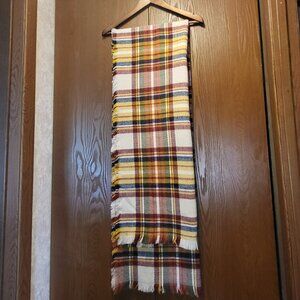Plaid blanket scarf
